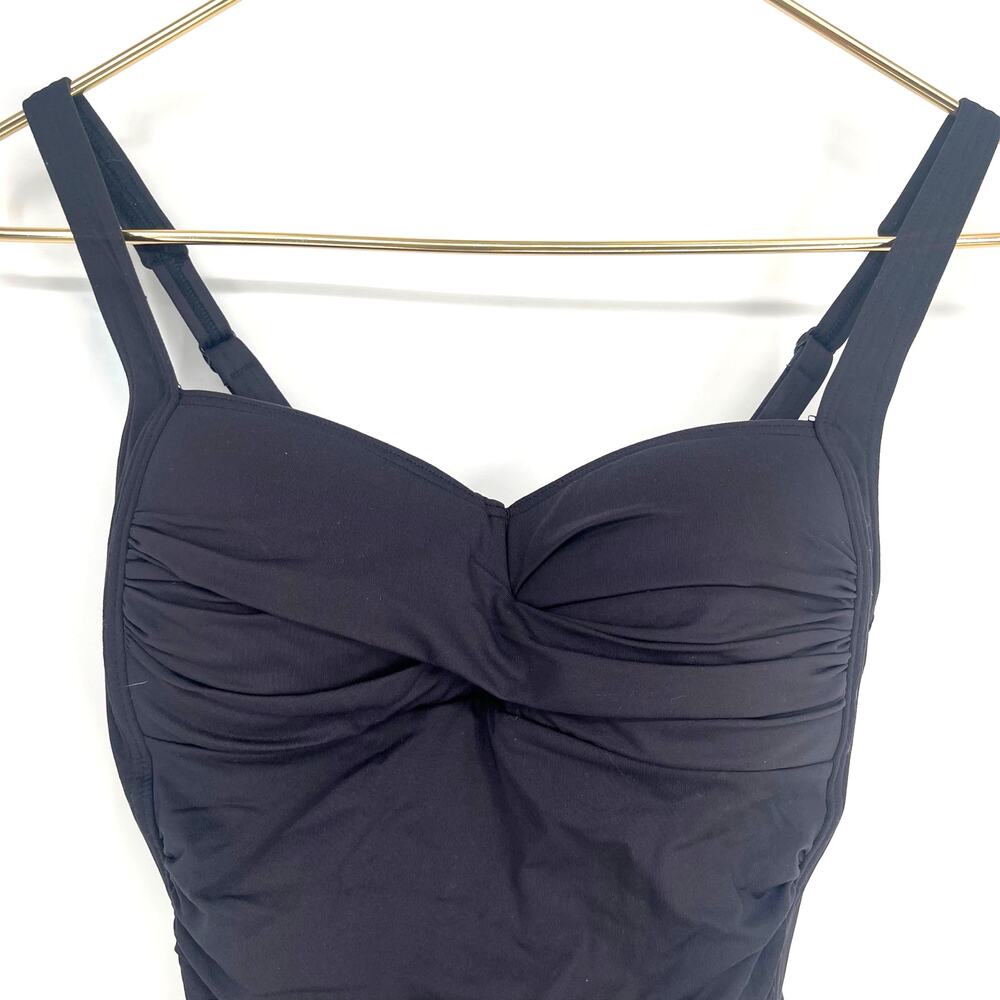 Bond-Eye Black Crinkle Ruched One Piece Swimsuit Size 8 AU/US 4 - Picture 11 of 12